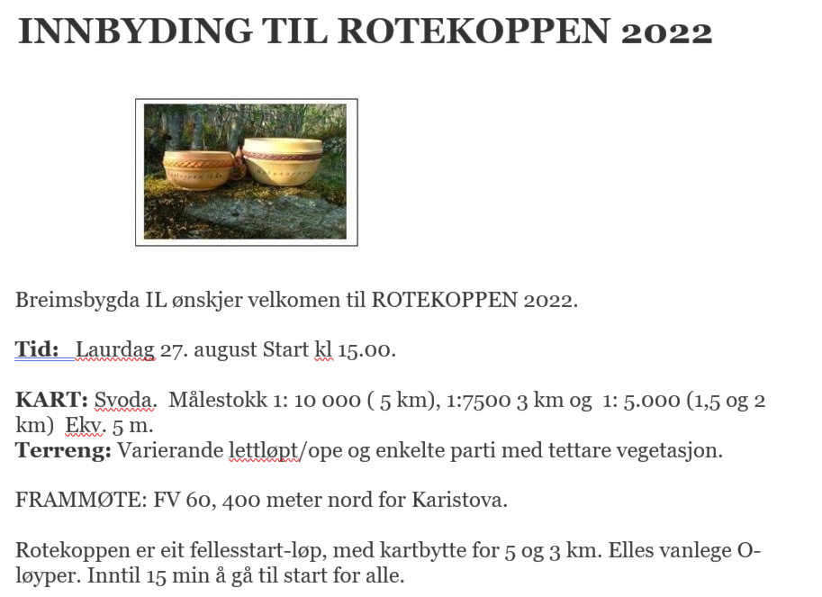 Rotekoppen laurdag 27. august